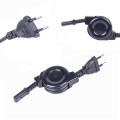 120CM/1.2M EU plug power supply retractable Cable 2-prong 2 Outlets Outlet Laptop Cord IEC 320 IEC320 - C7