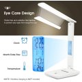 Modern Business Led Office Desk Lamp Touch Dimmable Foldable With Calendar Temperature Alarm Clock table Reading Light LAOPAO