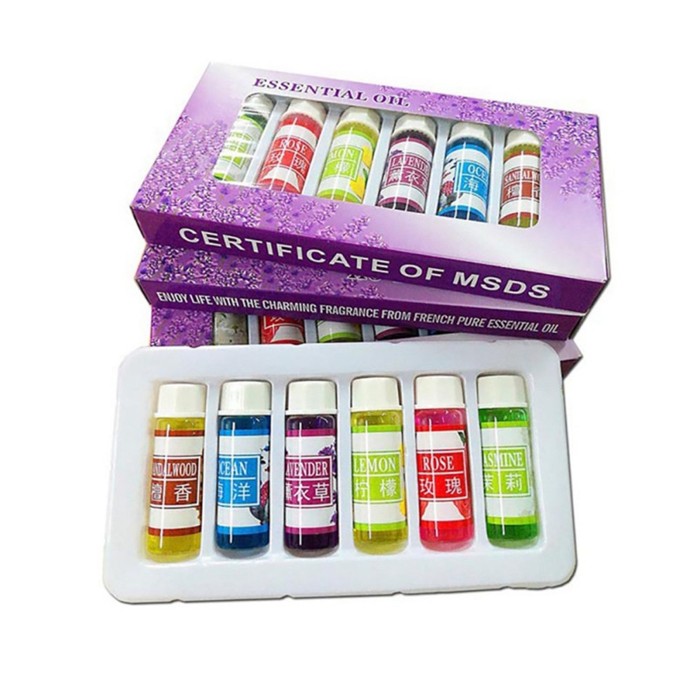 5ml 6 Flavor Water soluble Essential oil 6 pcs/set for Diffuser Aromatherapy Oil Humidifier Can Purify the Air