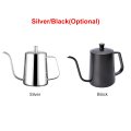Stainless Steel Long Narrow Spout Coffee Pot Gooseneck Spout Drip Coffee Kettle with Lid for Home Kitchen Coffee Shop
