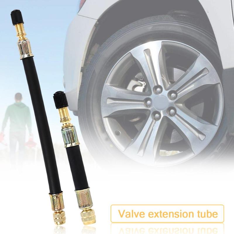 1pcs 100mm/190mm Rubber Braided Flexible Hose Car Wheels Tyre Valve Stems Extensions Tube Adapter with Cap