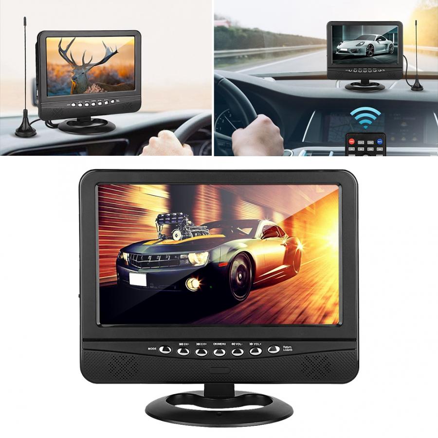 9.5 inch Wide Viewing Angle Portable TV Analog signal Mobile TV DVD Television Player Remote Controller US Pulg 100-240V