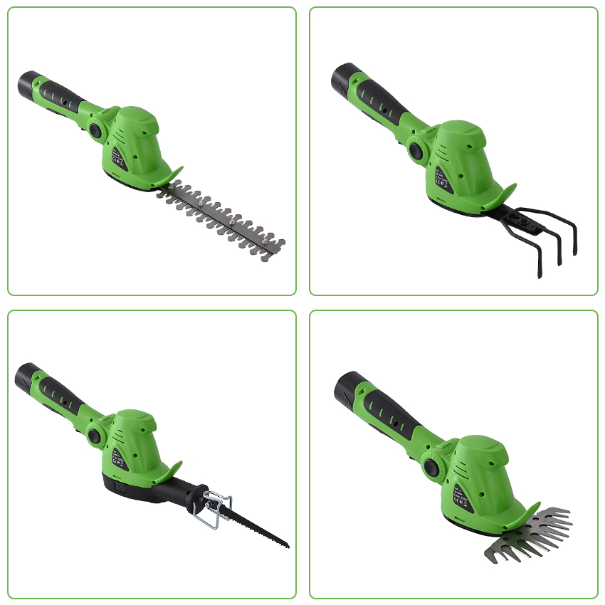 ET1007 power tools 4in1 10.8V Li-ion cordless hedge trimmer mower mower pruning mini rechargeable tools 65manganese alloy steel