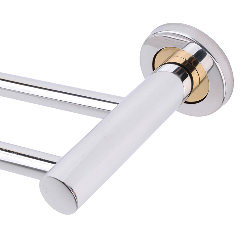 Stainless Steel Bath Towel Holder Bathroom Towel Bar Wall Mounted Towel Hanger 2 Layer Towel Racks 50*14cm