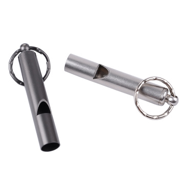Mini Survival Life-saving Emergency Stainless Steel High Decibel SOS Whistle with Key Chain For Camping Hiking Climbing Sports