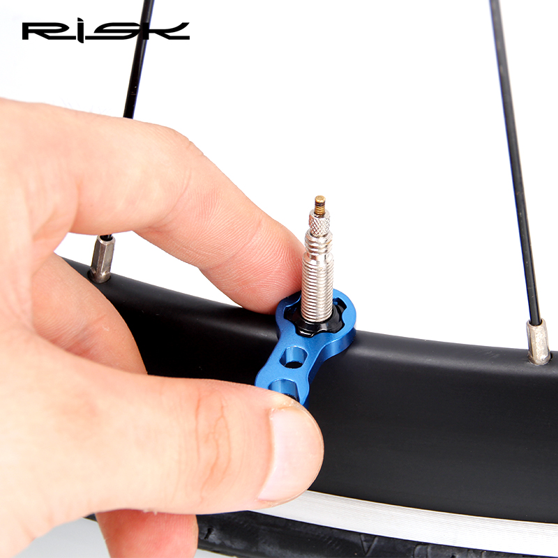 RISK Road Mountain Bike Bicycle Gas Air Nozzle Tire Presta Valve Core Nut Screw with Installation Wrench Presta Extension Rod