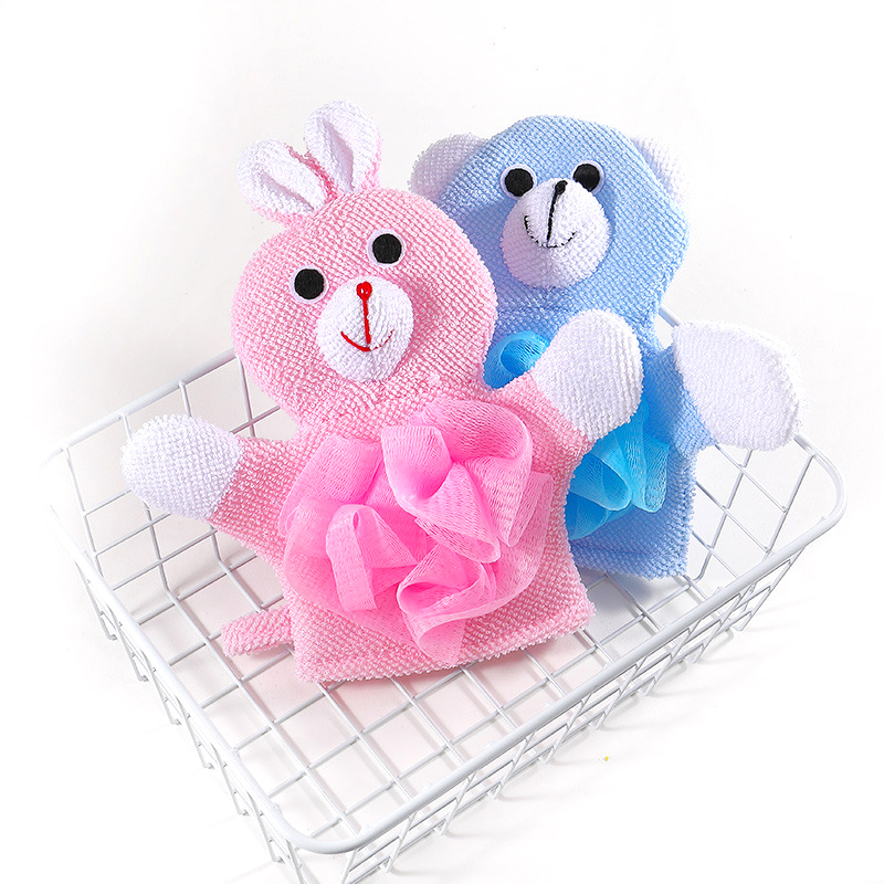 Baby Bath Soft Brushes Towels Cartoon Animal Shape Shower Gloves Washcloth for Bathing Children's Wash Clean Shower Massage