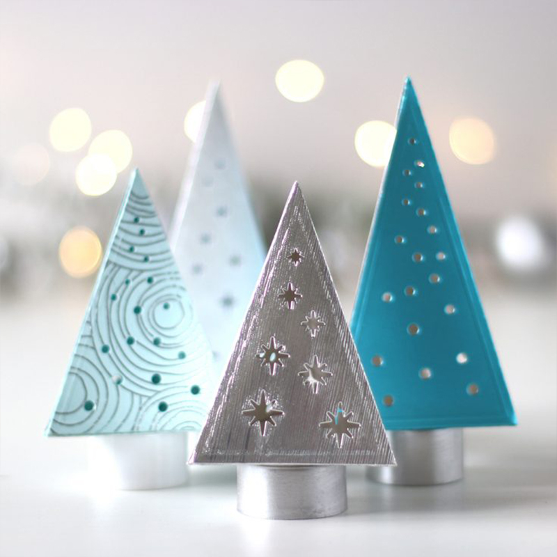 2pcs/Set 3D Xmas Trees Box Metal Cutting Dies Stencils for DIY Scrapbooking Paper Cards Making Handmade Crafts Decoration New