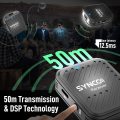 SYNCO G1(A2) 2.4GHz Wireless Lavalier Microphone System with 2 Transmitters, 1 Receiver & 1 External Lav-Microphone Compatible w