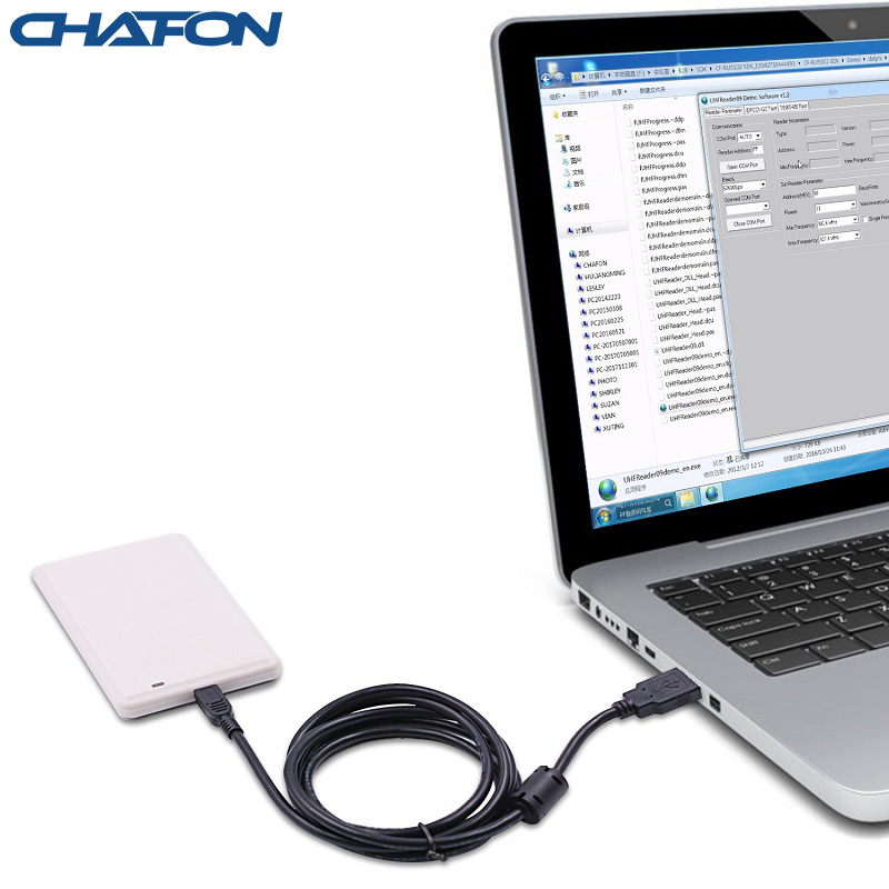 CHAFON 865Mhz~868Mhz usb reader writer uhf rfid for access control system with sample card provide free sdk ,demo software