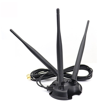 New 2.4G 5G 5.8G dual band indoor wifi communication antenna for router with 3*3 cable Magnetic rubber antenna