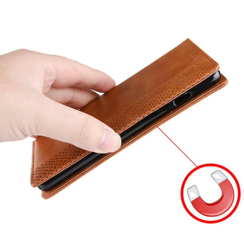 Luxury Retro Slim Magnetic Leather Flip Cover For MOTO One Fusion / Plus Case Book Wallet Card Stand Soft Cover Mobile Phone Bag