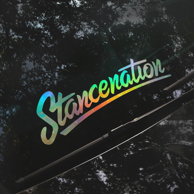 Noizzy Stance Nation Front Windshield Car Sticker Accessories Auto Decal Vinyl Reflectiv Rainbow Cover Window Tuning Car Styling