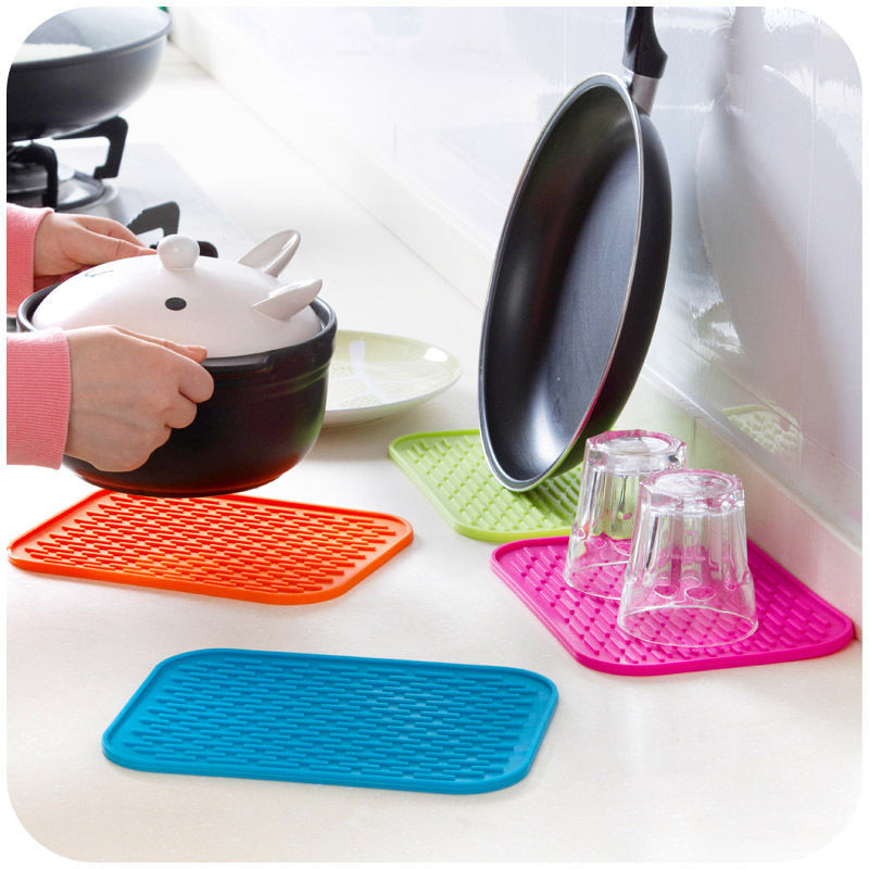 1Pc Rectangle Heat Resistant Mat Silicone Non-slip Trivet Pot Pan Holder Mat Pad For Kitchen Accessories