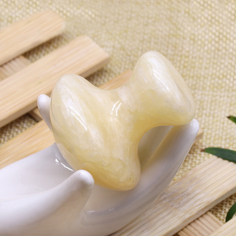 Natural Jade Massage Tool Mushroom Shape Facial Eye Scraping Guasha Board Stone Acupuncture Massage Tool Health Care