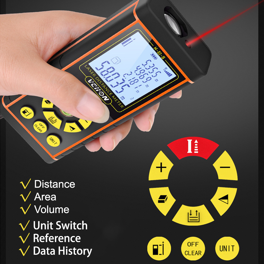 High-precision Laser Rangefinder 40/60/80/100/120m Infrared Measuring Room Instrument Waterproof Electronic Laser Distance Meter