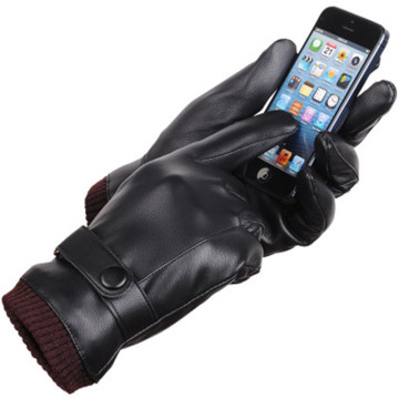 Windproof Leather Gloves Touchscreen Winter Warm Men Male Thermal Gloves Motorcycle Cycling Riding Outdoor Sports Ski Gloves