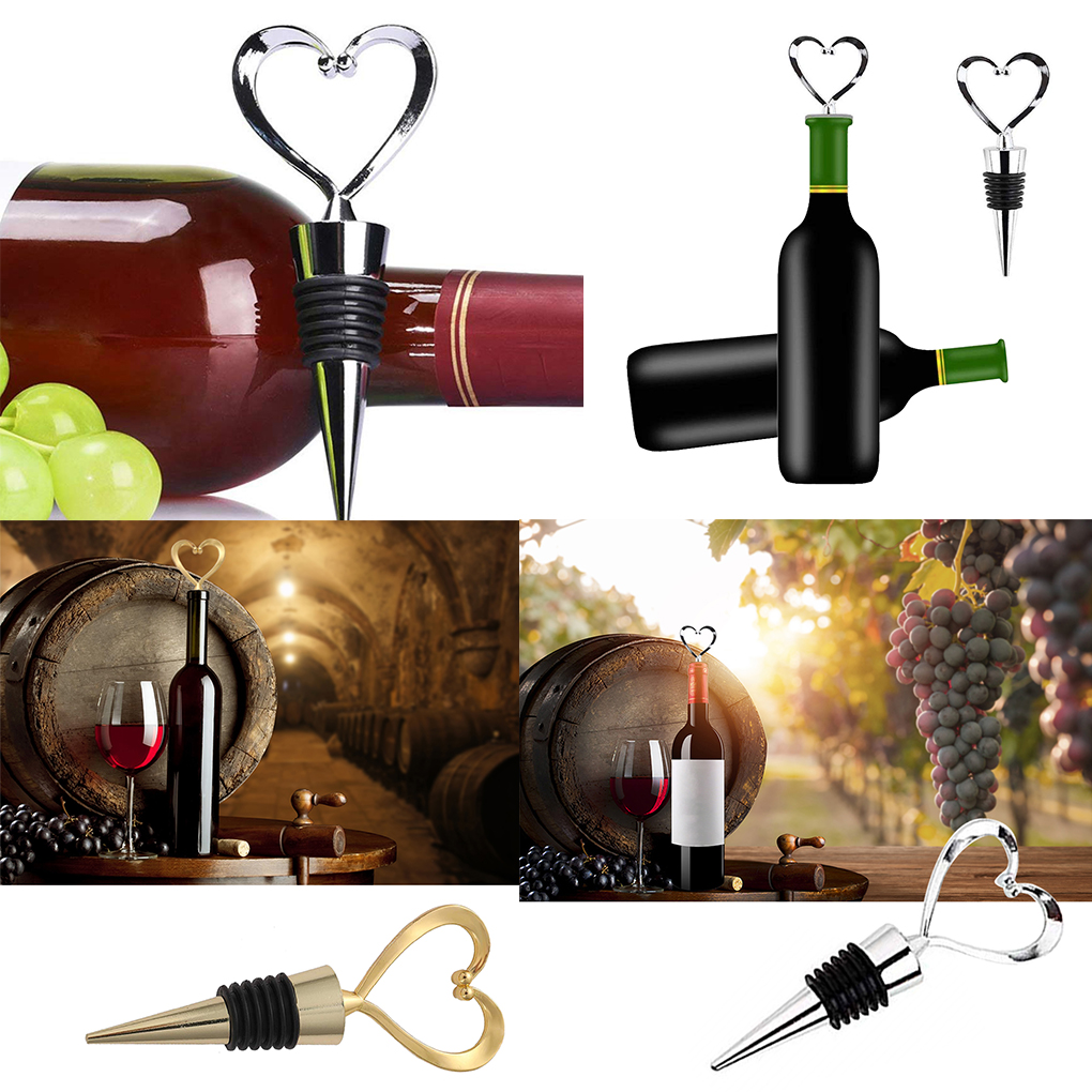 Bar Tools Wine Bottle Stopper Heart Shaped Red Wine Bottle Stopper Twist Wedding Favor Gifts Champagne Saver Party Souvenirs