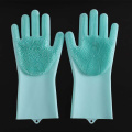 Magic Silicone Dishwashing Scrubber Dish Washing Sponge Rubber Scrub Gloves Kitchen Cleaning 1 Pair