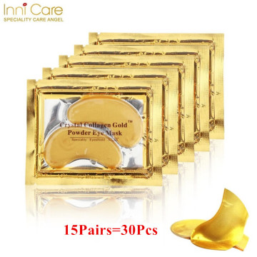 15Pairs Beauty Korean Cosmetics 24K Gold Crystal Collagen Eye Mask Sheet Mask Dark Circles Acne Eye Patches For Eye Skin Care