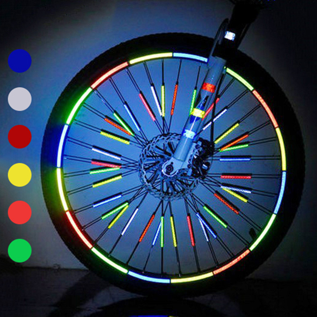 12PC Bicycle Spoke Wraps Road Mountain Bike Colorful Wheel Dec Fiets Wiel Licht Eenvoudig Te Installeren Fiets Accessoires