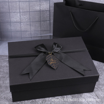 Birthday Gift Box Perfume Gift Set Bow Tie Box Black Rectangular Box. Cosmetic Packaging Candy Box Packaging