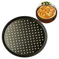 32cm Carbon Steel Non-stick Pizza Baking Pan Mesh Tray Plate Round Deep Dish Pizza Pan Tray Mould Bakeware Baking Tool
