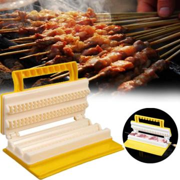 Outdoor Kitchen BBQ Kebab Maker Double/Single Row Vegetable Grill Skewer Machine Quick Skewer Easy BBQ Tools Kitchen Accessories