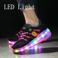 Blue Pink Orange Fashion Girls Boys LED Light Roller Skate Shoes For Children Kids Sneakers With Wheels One wheels
