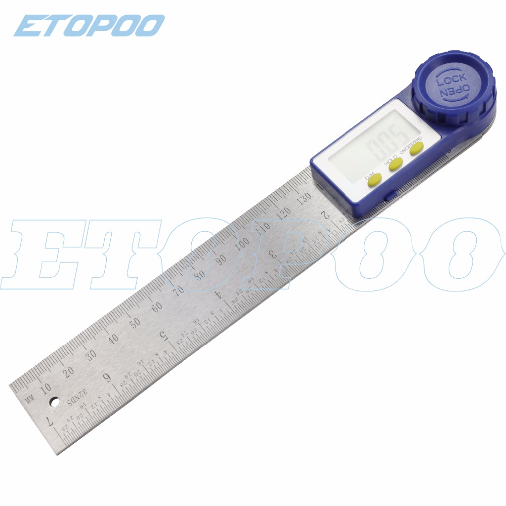 0-200mm 8inch Digital Protractor Inclinometer Goniometer Level Measuring Tool Electronic Angle Gauge Stainless Steel Angle Ruler