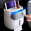 ONEUP Double Layer Tissue Box Wall Mounted Bathroom Waterproof Toilet Paper Holder Storage Box Napkin Roll Dispenser Organizer