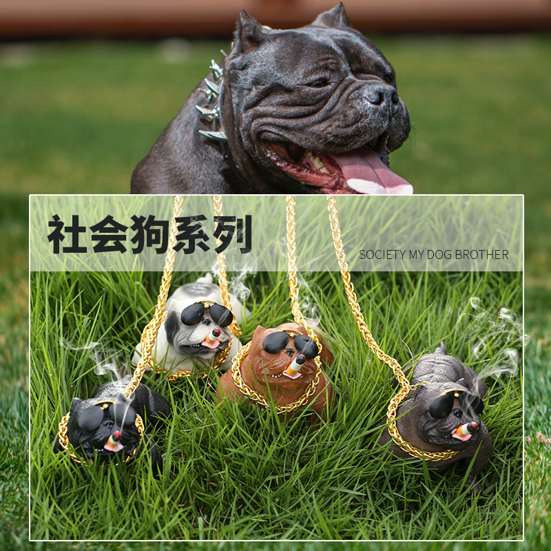 Car Decoration Simulation Bully Dog Doll Decor Auto Interior Accessories Ornaments Cute Gift Home Room Car Auto Accessories