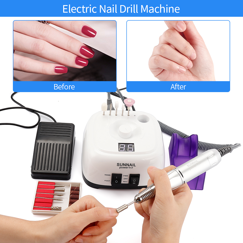 25W New Professional Electric Nail File Drill Manicure Pedicure Nails Drill Machine Nail Drill Handpiece Polishing Equipment Set