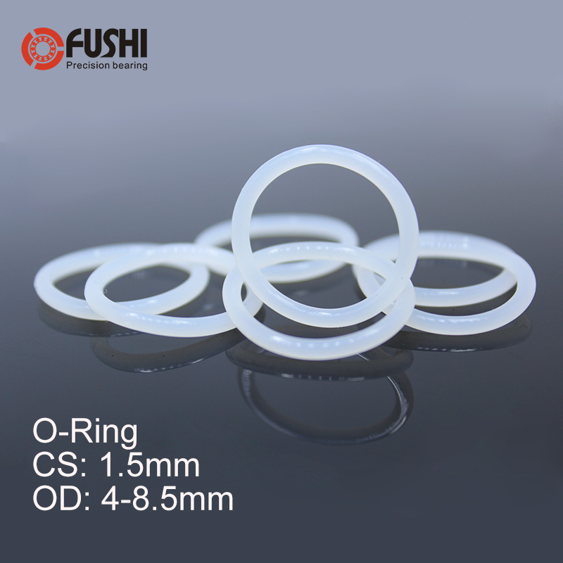 CS1.5mm Silicone O RING OD 4/4.5/5/5.5/6/6.5/7/7.5/8*1.5 mm 100PCS O-Ring VMQ Gasket seal Thickness 1.5mm ORing White Red Rubber
