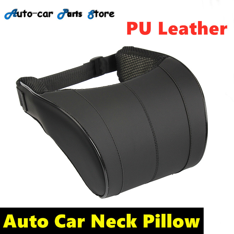 1Pcs 3 Colors High Quality PU Leather Auto Car Neck Pillow Memory Foam Pillows Neck Rest Seat Headrest Cushion Pad