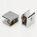 2pcs/lot Square shape chrome finished Zinc Alloy Glass Clamps Shelves Support Bracket Clips For 5 to 12mm glass board