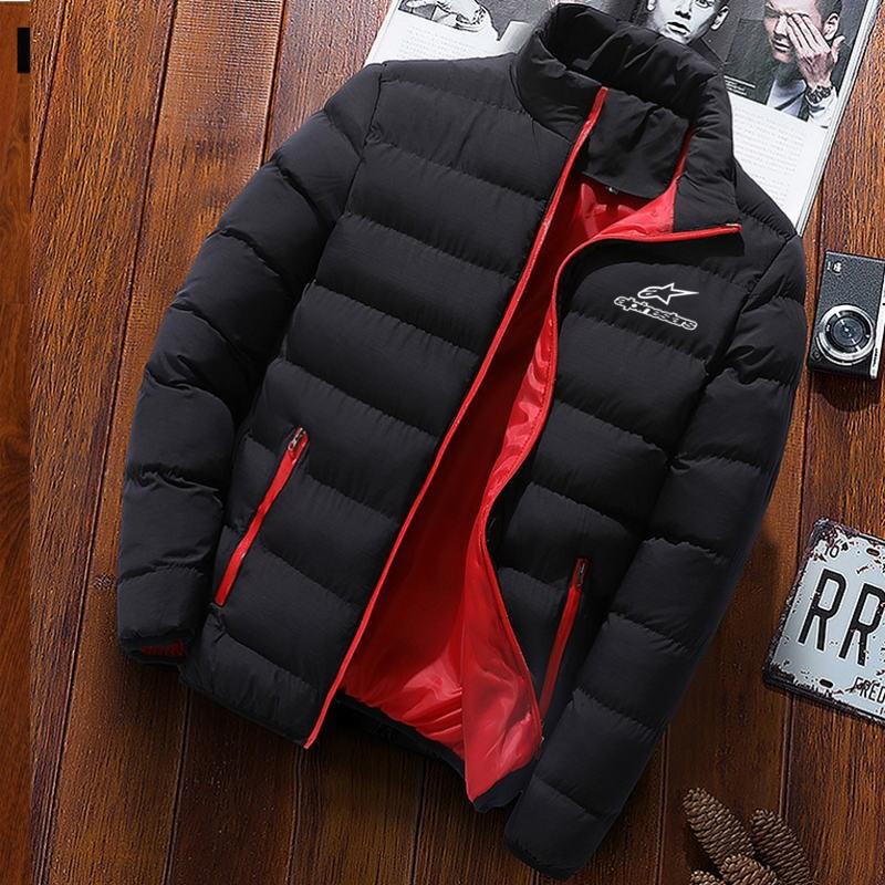 Winter men's jacket men's cotton padded jacket fashion stand collar men's Parka men's solid color thick jacket men's thick coat