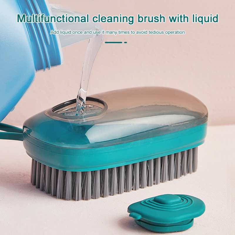 Pot Washing Soft Brush Kitchen Household Dishwashing Brush Laundry Brush Automatic Liquid Addition Shoe Cleaning Scrub Brush New