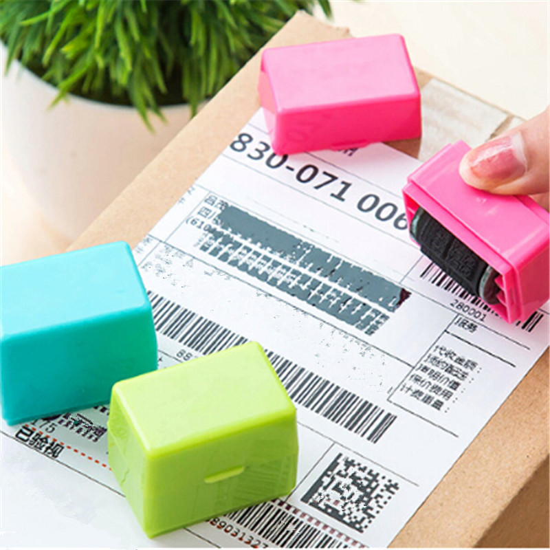 1 PC Self Inking Roller Stamp Office Messy Code Security Guard Your ID Privacy Protection Stamp