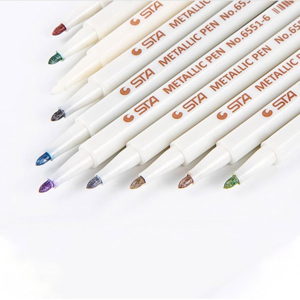 10Pcs 6551BR Metal Markers Paint Pens for Painting Mark DIY Marker Pen Art Marker for Stationery Paint Pens 10 sticks r57