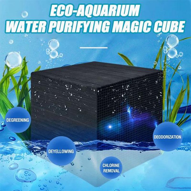 Eco-Aquarium Water Purifying Magic Cube Fish Tank Activated Carbon Charcoal Purify Water Cube Air Purification Multifunctional