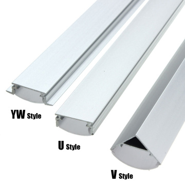 30/45/50cm U/V/YW Style Shaped LED Bar Lights Aluminum Channel Holder Milk Cover End Up for LED Strip Light Accessories
