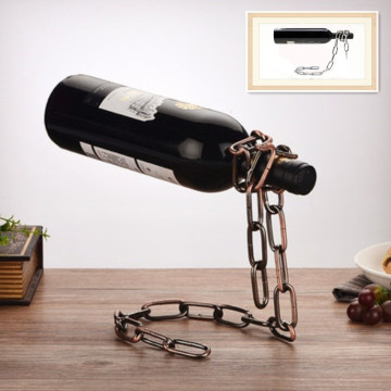 Magic Metal Suspension iron Chain Wine Racks European Retro Creative Handmade Restaurant Bar Stand Bracket Display Stand