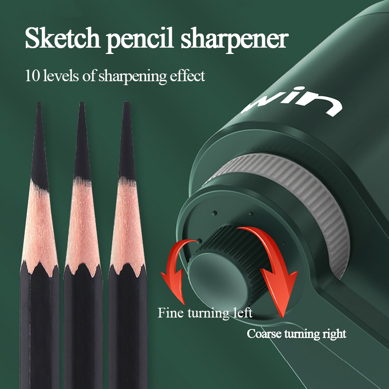 Tenwin Sketch Hand Crank/Rotary Pencil Sharpener School Mechanical Sharpener Knife Supplies Manual Pencil/Charcoal Cutter 8029