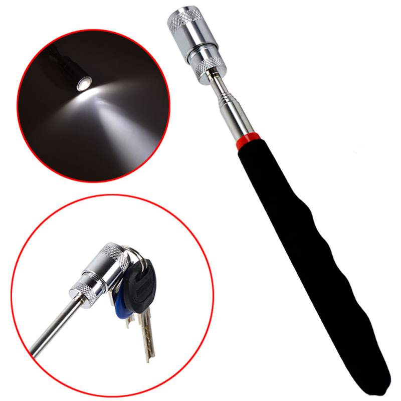 Magnetic Pick-Up Tool Magnetic Retractable Picker With Led Light Telescopic Magnetic Suction Rod pen clip tool suction rod