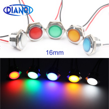 LED Metal Indicator light 16mm waterproof Signal lamp LIGHT 3V 6V 12V 24V 220v screw connect red yellow blue white 16ZSD.QX.X