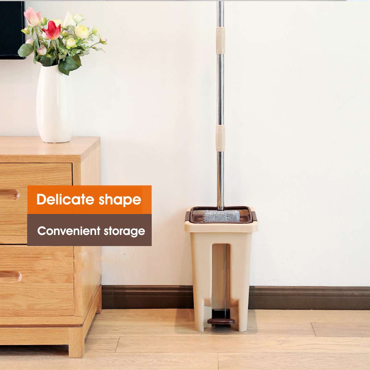 360° Rotation Automatic Spin Microfiber Mop Free Hand Dry Wet Cleaning Mops Squeeze Flat Mop Floor Cleaner With Bucket