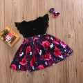 2018 Cute Fashion Toddler Kids Baby Girls Sister Family Matching Outfits Floral Print Lace Jumpsuit Romper And Dress Headband