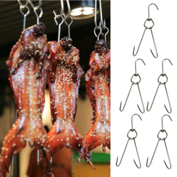 MagiDeal 5pcs Stainless Steel Beef Meat Hooks Roast Duck Shop Hook BBQ Storage Hanger Bread Hook Tools