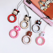 Universal PVC Cute Cartoon Anti-lost Finger Ring Lanyard With Elastic Mobile Phone Strap For Phone Case Mobile Phone Accessories